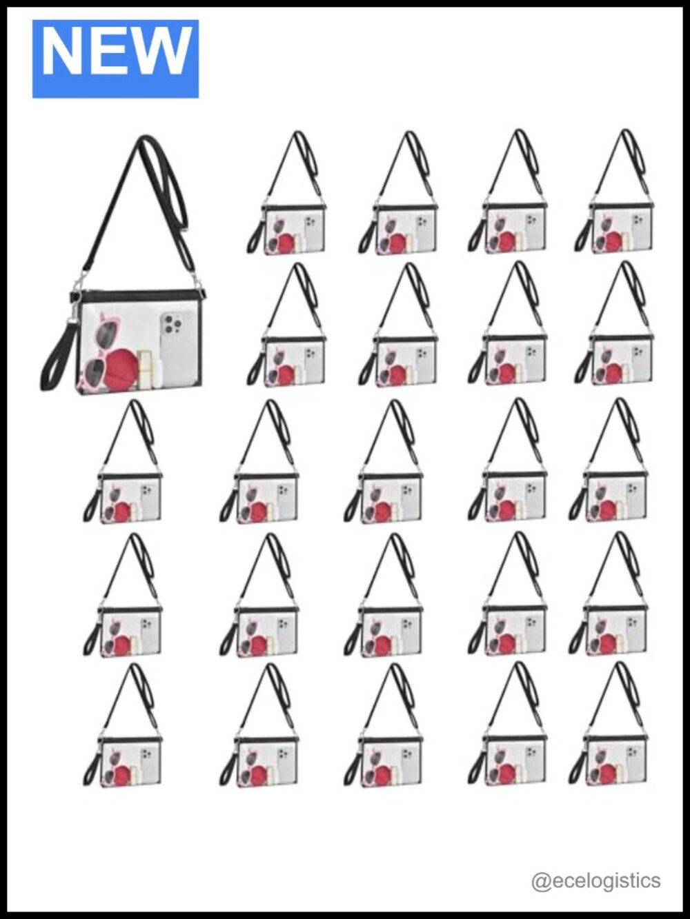Stadium Approved Clear Crossbody Bag TPU Waterproof Concert Festival Purse